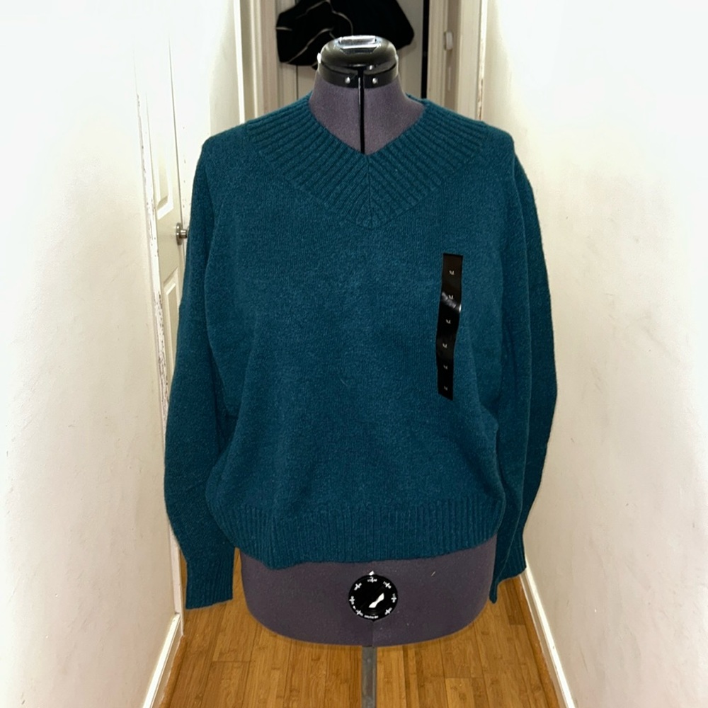 NWT Banana Republic teal v-neck sweater. Never worn